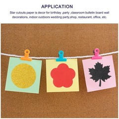 100 Pack 3.4×3.4 Inch MultiColor Star Cutouts Paper Bulletin Board Decorations