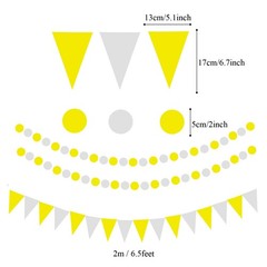 Party Decoration, 21 Pcs Yellow Hanging Paper Fans Pom Poms Flowers, Garlands…
