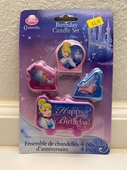 Disney Cinderella Birthday Party Molded Cake Candle Set of 4 Pcs Happy Birthday