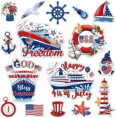 Patriotic 16-Piece Magnet Set – Perfect for Independence Day Decor and Gifts