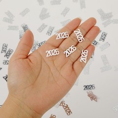 Silver 2026 Confetti Graduation Glitter Grad Table Scatters Class Party