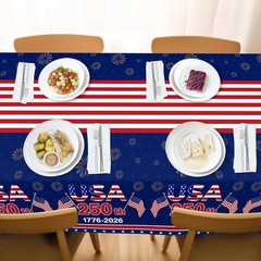 Vibrant 4th of July Table Decorations – 3 Patriotic Tablecloths (108 x 54 in)