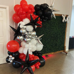 153-Piece Red, Black & Silver Balloon Garland Arch Kit for Celebrations