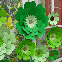 Green Paper Flowers Decorations for Wall Green Wedding Birthday Spring Party Dec