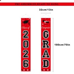 Elegant Class of 2026 Graduation Decor – Red Black Options for Every Grad