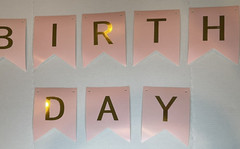Happy Birthday Banner Pink & Gold