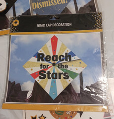 Graduation cap decorations, sign, napkins, garland, wishes, window cling. favors