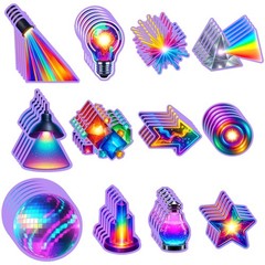 60 Pcs VBS 2026 Cutout Bulk Illumination Decoration Set with Adhesive Dots Co…