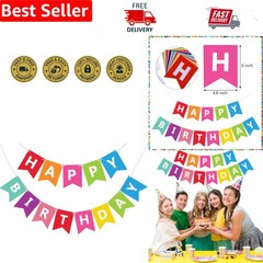 Vibrant Lightweight Birthday Banner – No DIY Required for Instant Celebration