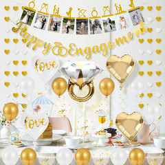 Engagement Party Decorations – Gold Engagement Congratulations Decor, HAPPY ENGA