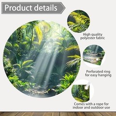 Large Jungle Party Backdrop – Green Nature Scene Tapestry for Safari Decor, 20×1