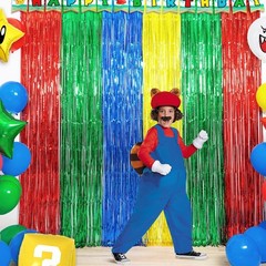 Super Bros Birthday Party Decoration, Including 2Pack Red Green Blue Yellow F…