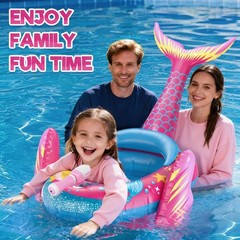 ASDGZD Kids Pool Floats with Water Gun, Mermaid Toddler Inflatable Pool Toys …