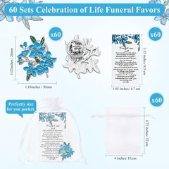 Sasylvia Memorial Pins Bulk Celebration of Life Funeral Favors Flower Brooche…
