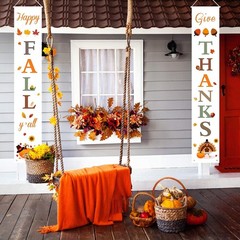 DAZONGE Fall Decorations for Home | Happy Fall Give Thanks Porch Banners for