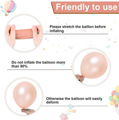 Dusty Pink Boho Blush Balloons, Metallic Rose Gold Retro Pink Ivory White Balloo