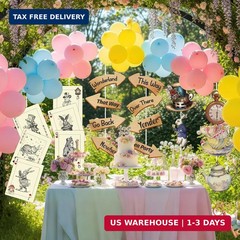20PCS Wonderland Tea Party Decorations Wonderland Teapot Themed Paper Cutouts Te