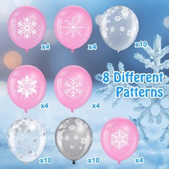 50 Pcs Winter Snowflakes Balloons Clear 12 Inch Transparent Snowflakes Latex …