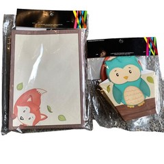 NEW Hobby Lobby Forrest Animal Owl Fox Birthday Party Invitation Favor Box Lot