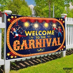 , Welcome to The Carnival Banner – XtraLarge, 72×44 Inch | Carnival Decoratio…