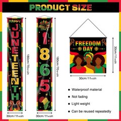 Juneteenth Party Decorations Porch Banner with Hanging Sign, 71» x 12 » Junete