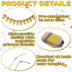 Rustic Pencil Banner Back to School Decor 6.56 Ft Burlap Banner Welcome Back to