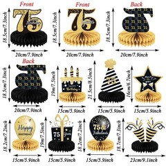9 Pieces 75th Birthday decorations 75th birthday centerpieces for Tables Deco…