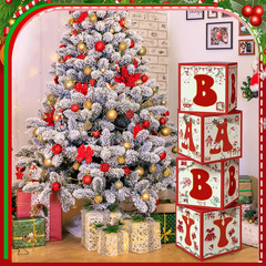Kathfly 4 Pcs Baby Decoration Boxes with Letters Balloon Blocks Boxes Newborns T