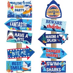 20 Pieces Shark Party Decorations Signs Shark Decorations Ocean Theme Party