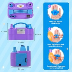 NuLink Electric Balloon Pump Dual Nozzle Portable Air Inflator for Party Decor