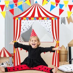 4 Pcs Carnival Circus Party Decorations Circus Banner Tent Awning Cute Style