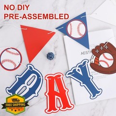 RICHHHA 3pc Baseball Banner Blue Red