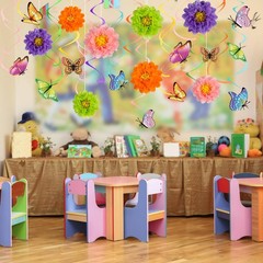 Pasimy 62 Pcs Spring 3D Flower Butterfly Hanging Swirls Decorations…