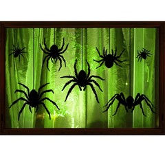 Halloween Window Clings Decorations, 7 Large Scary Black Spider