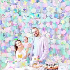 205Ft Pastel Party Decorations Circle Dot Backdrop Streamer Pastel Tissue Pol…