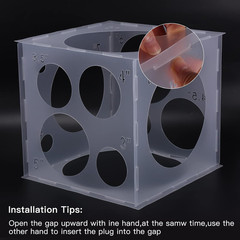 14 Holes Balloon Sizer Cube, Measurement Tool with Instructions for Arches, Colu
