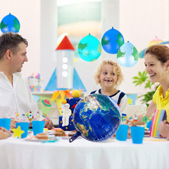 48 Pieces Globe Earth Balloons, 8 Pcs 22 Inch Foil Planet Balloon, 40 Pcs 12 Inc