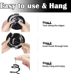 30 PCS Hanging Swirl Decorations Black Silver, Party Streamers Ceiling 24 in