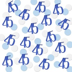 200 PCS Blue Glitter 45 Confetti 45th Birthday Anniversary Table Supplies