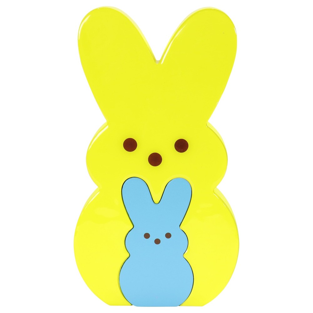 | Peeps | 9” Collectible Yellow and Blue Wooden Nesting Bunnies