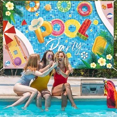 Pool Party Banner Decorations 71 inches x 43 inches, Multicolor