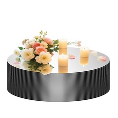 30 PCS 6 Inch Round Circle Flat Mirror Tray Candle Plate Table Centerpiece