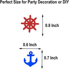 Confetti Glitter Table Decorations 1.5oz Red Blue White Anchor Rudder Party Mix