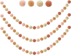 3 PCS Felt Ball Garland – 9.8 Feet 36 Balls 4 Pastel Colors Pom Pom Decorations