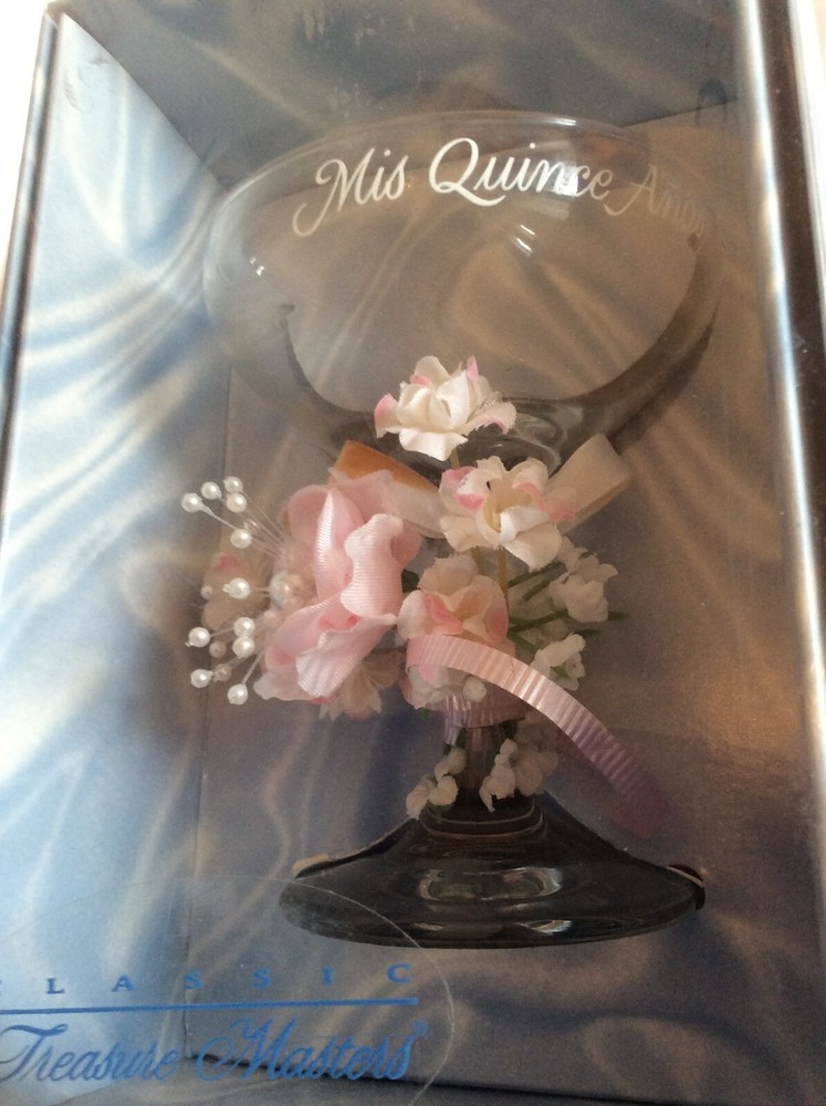Vtg Mis Quince Anos Classic Treasure Masters Champagne Glass Quinceañera Fiesta