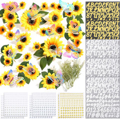 DIY Graduation Cap Decorations Kit Included Faux Flowers 3D Butterfly Self Adhes