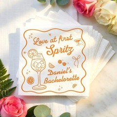 Personalized Spritz Bachelorette Napkins Bridal Shower Decor SATTNA0689