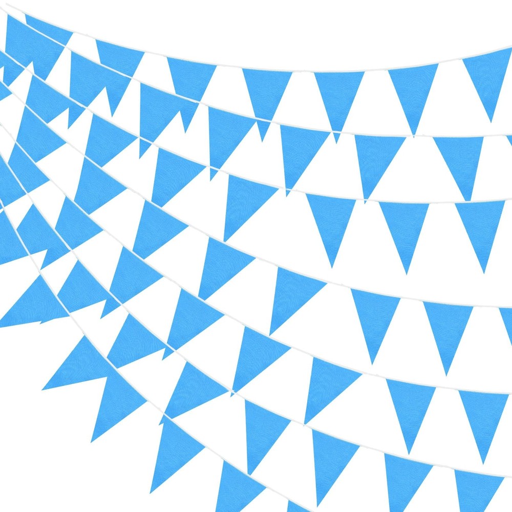 Hahafelt 50 Feet Pennant Banners Flags 40 Solid 11.81 x 7.09 inches, Sky Blue