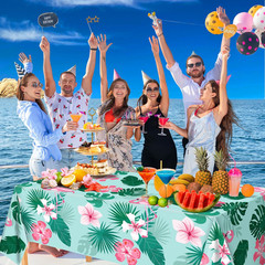 Luau Party Decorations – Plastic Tablecloth for Tropical Party Decorations | Haw