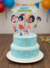 Happy Birthday Cleo & Cuquin Themed Cake Topper